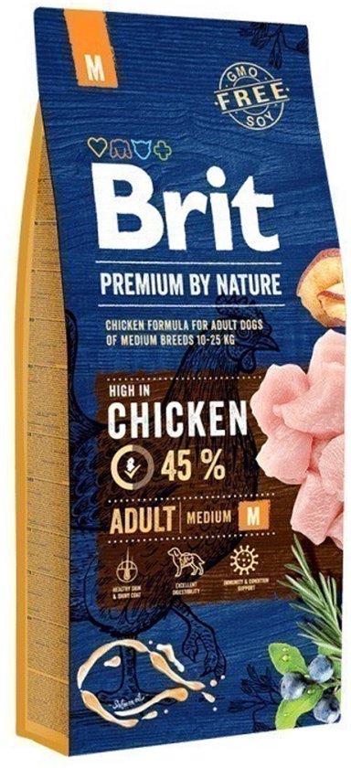 Brit Premium Medium Volwassen Appel Kip Maïs 15 kg