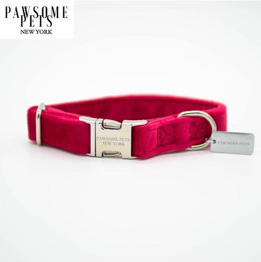 SMALL SIZE DOG & CAT COLLAR - ROSE RED VELVET-0