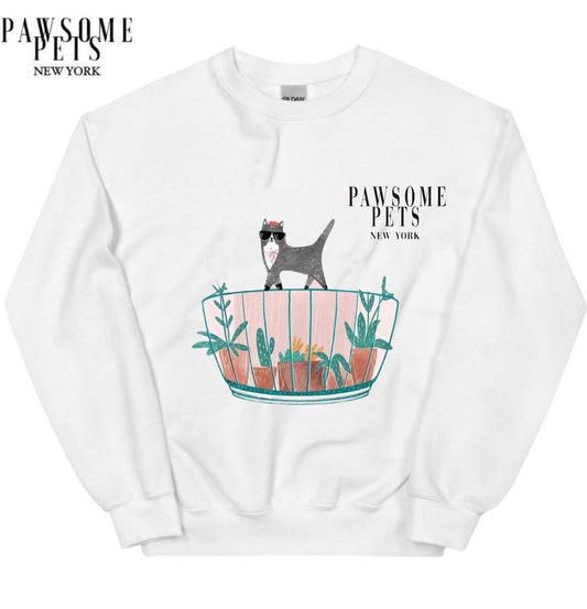 SWEATSHIRT - CAT WITH PLANTS-0