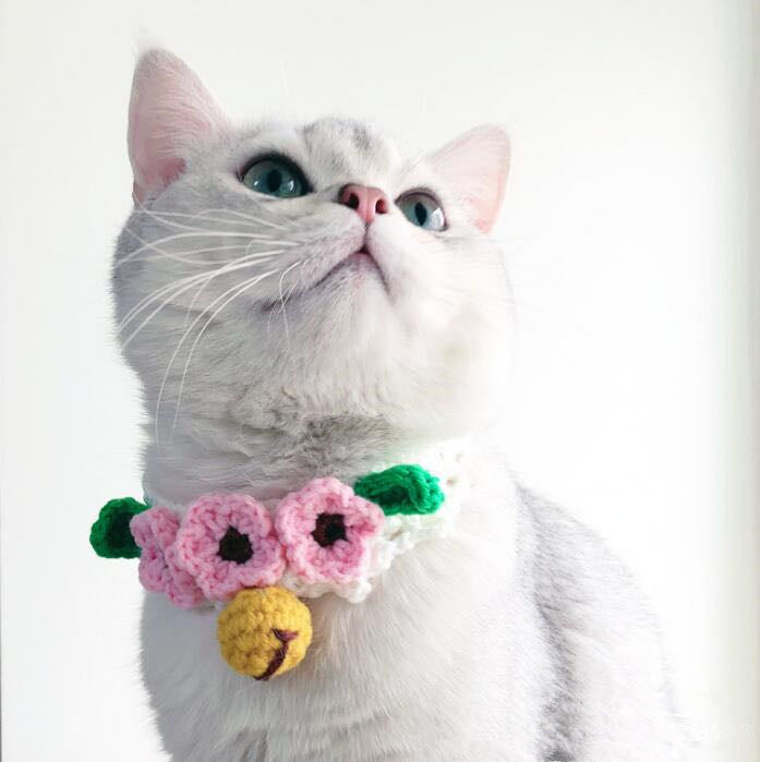 Handmade Floral collars with bell-2