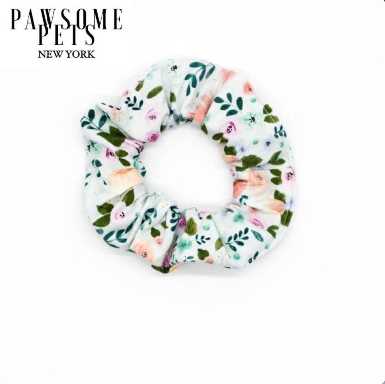 SCRUNCHIES - WHITE FLORAL-0