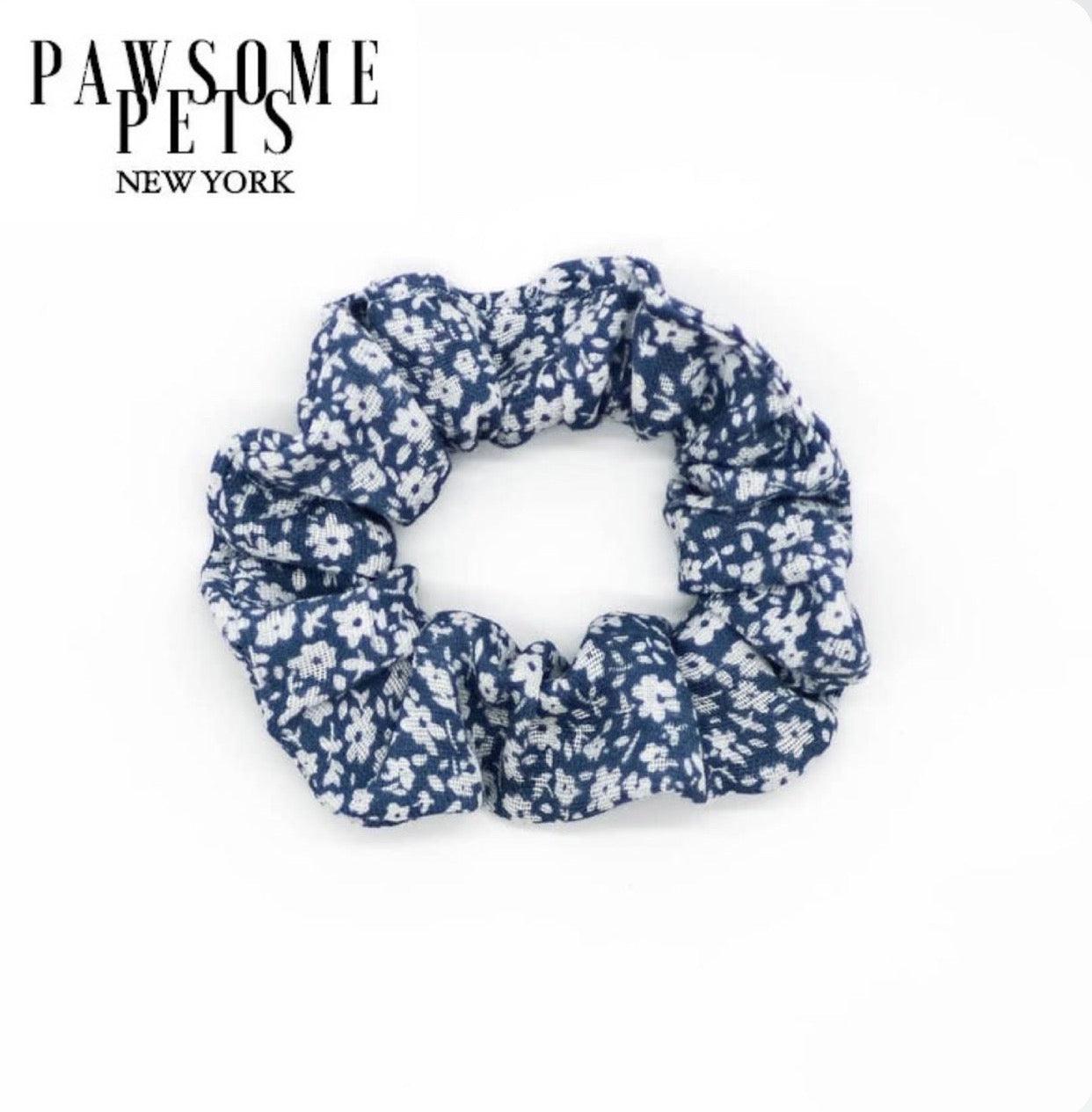 SCRUNCHIES - FLORAL BLUE-0