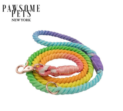 ROPE LEASH - PASTEL RAINBOW-0
