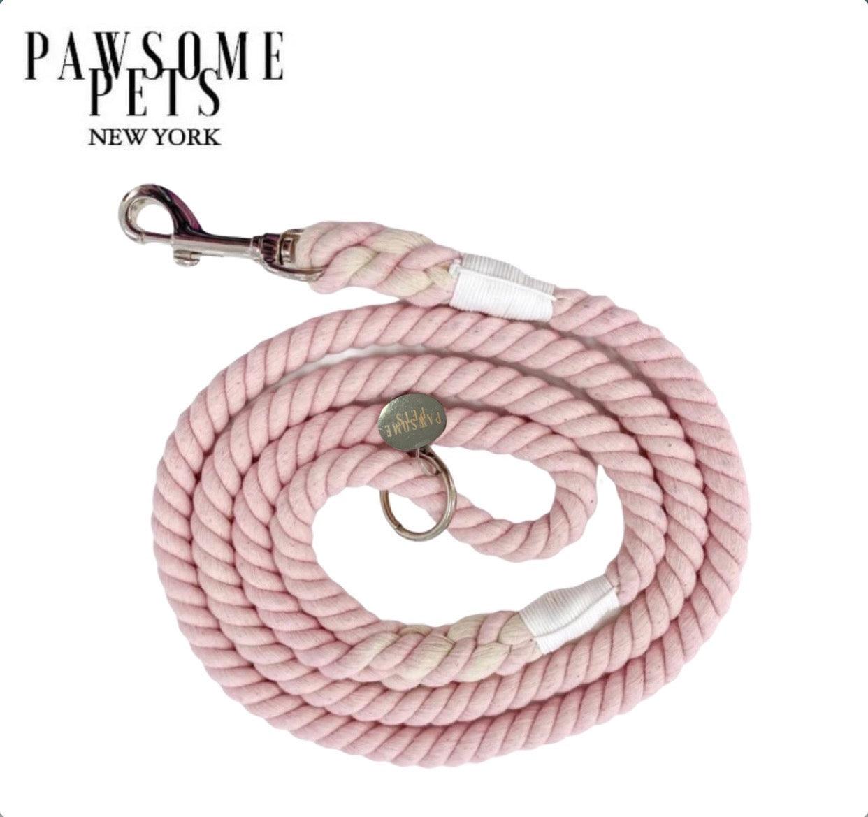 ROPE LEASH - SILVER PINK-0