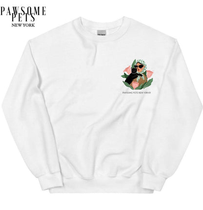 SWEATSHIRT - LADY WITH BLACK CAT(UPPER RIGHT)-0