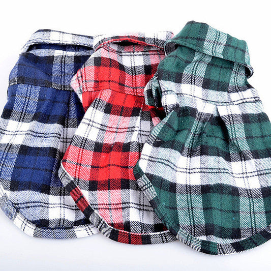 Plaid shirt for pets-0